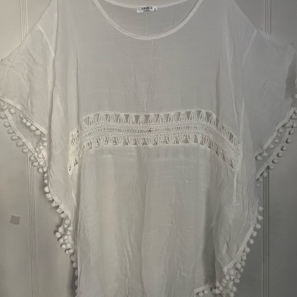 Women Beach bikini cover swimsuit coverup White, Medium, Brand new never wear